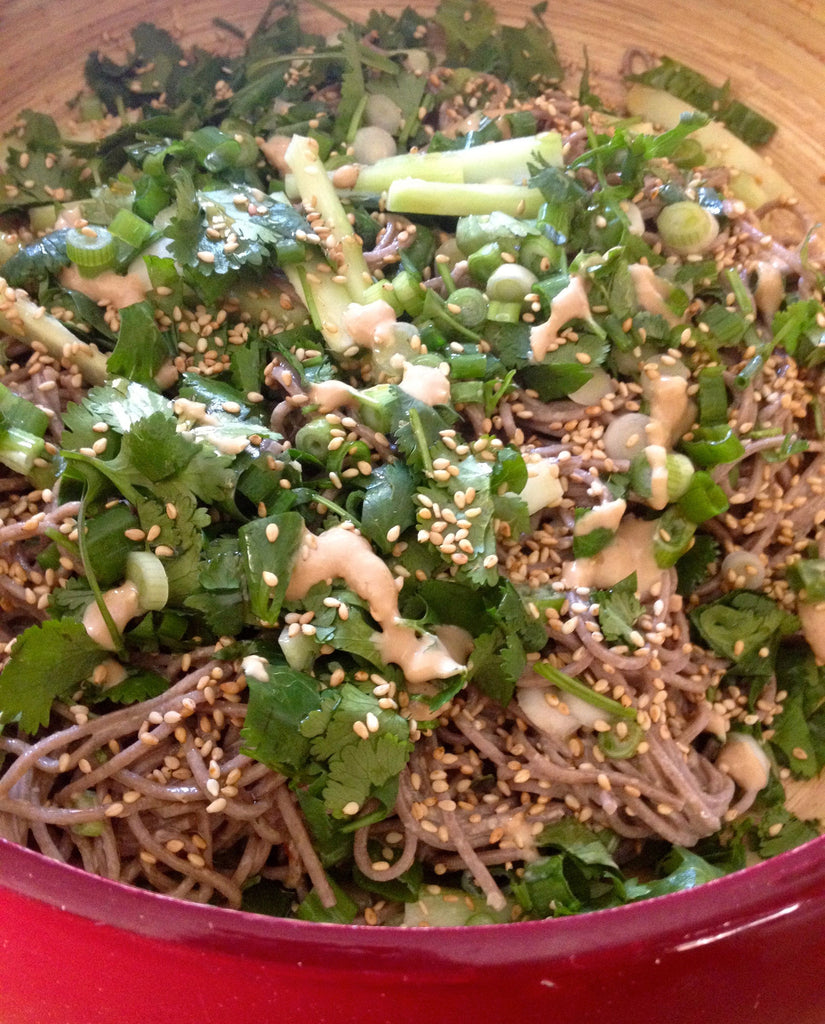 Sesame-Ginger and Cucumber Soba Noodles